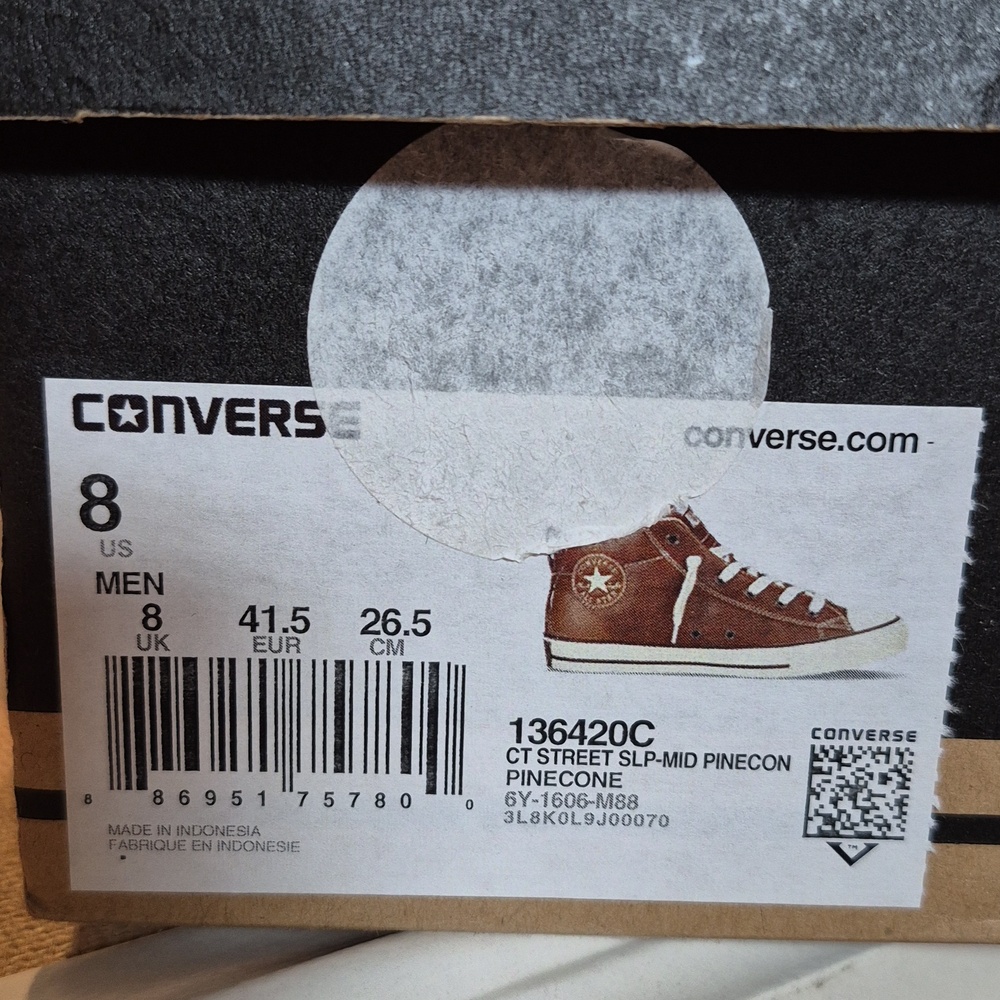 Converse Chuck Taylor All Star Street SLP-Mid•Pinecone•Leather•Men's 8 - Picture 13 of 13